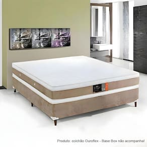 Colchão King Ouroflex Molas Ensacadas 2,03x1,93x0,30 Branco E Bege