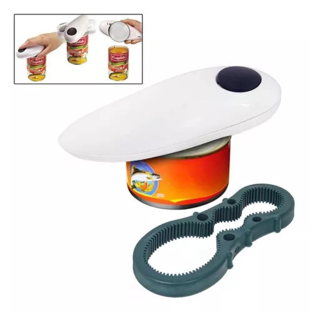 Abridor De Latas Eletrico Automatico Com Abridor De Potes Garrafas One Touch 2 Em 1 Completo
