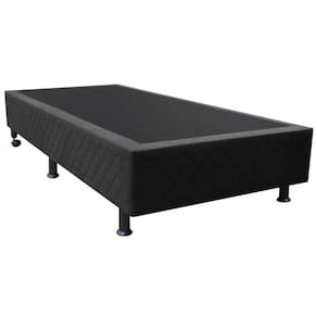 Base Para Cama Solteiro 88x188cm Liz S05 Suede Bordado Preto - Mpozenato