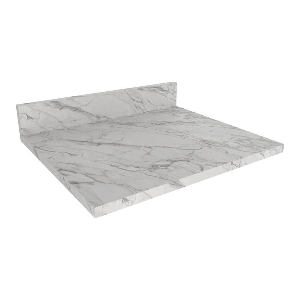Tampo Mdp 25mm Para Balcão De Cozinha 60cm Multimóveis Cr20427 Mármore Branco Mármore Branco
