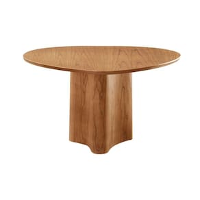 Mesa Selene 135cm Tampo Orgânico Laminado Moderna Mobília Cinamomo Imbuia Nat