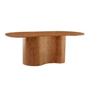 Mesa Suíça 220cm Tampo Orgânico Laminado Moderna Mobília Cinamomo Imbuia Nat