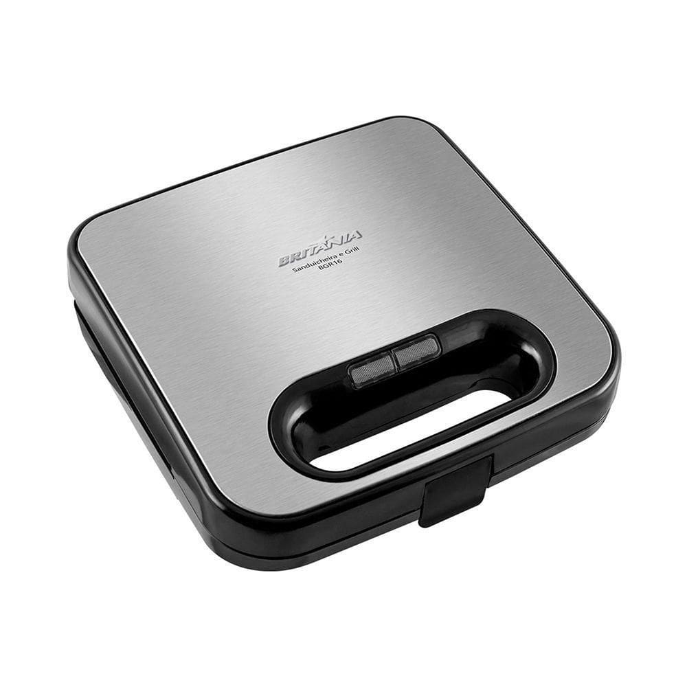 Grill E Sanduicheira Britânia Bgr16 2 Em 1 Inox - Preto 127v
