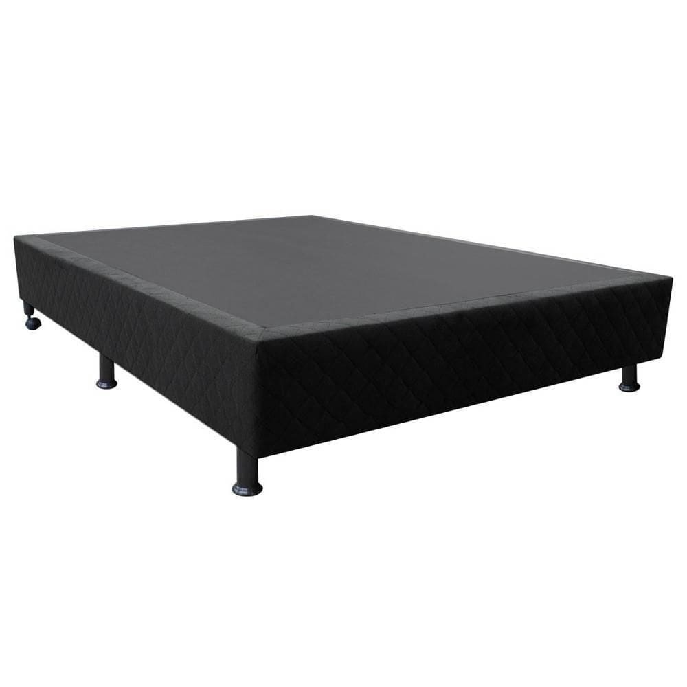 Base Para Cama Casal 138x188cm Liz S05 Suede Bordado Preto - Mpozenato