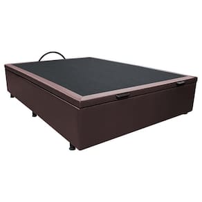 Base Baú Para Cama Viúva 128x188cm Liz S05 Sintético Marrom - Mpozenato