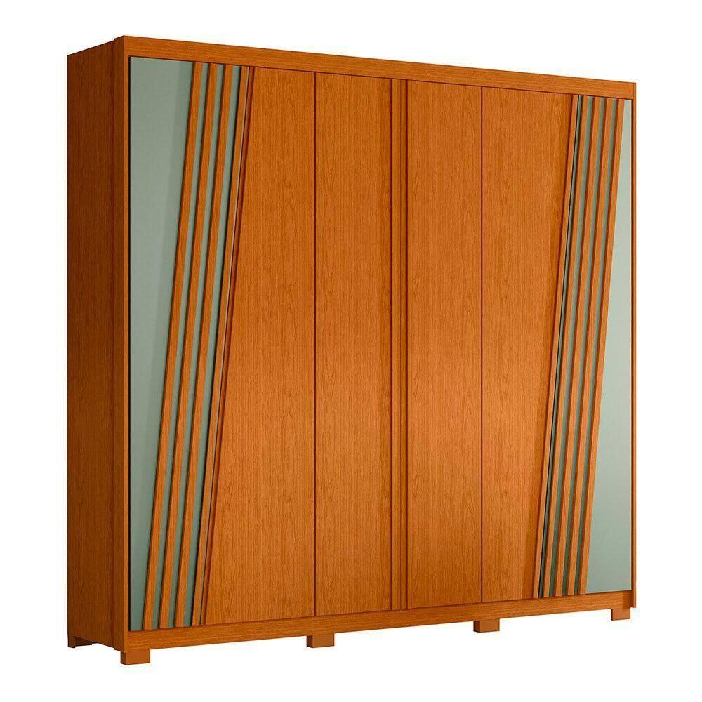 Guarda Roupa Ouro Verde Ripado 6 Portas Albatroz Cinamomo/sálvia