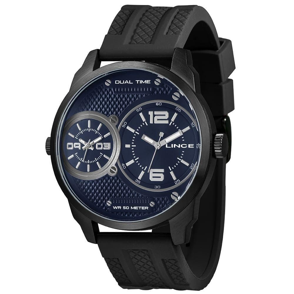 Relógio Lince Masculino Analógico Dual Time Azul Mrph163l D2px