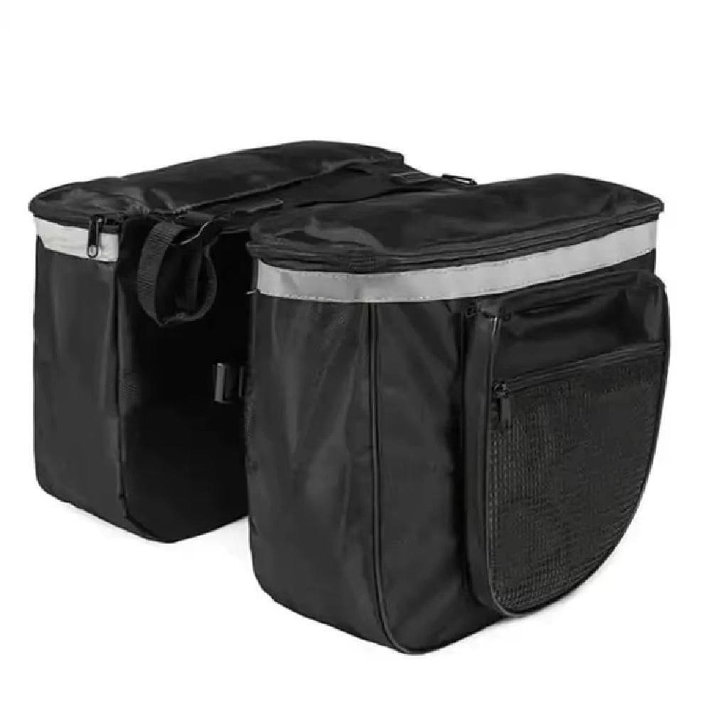 Bolsa Bicicleta Dupla Alforge Lateral Bagageiro Bike Porta Objetos Ferramentas Primeiros Socorros Mala Traseira 4 Bolsos