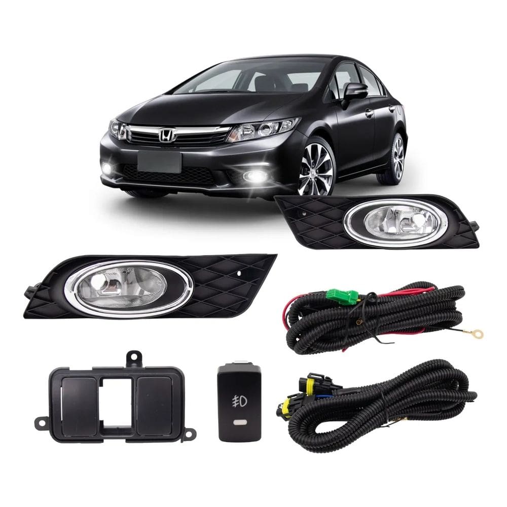 Kit Farol Neblina Milha Auxiliar Honda New Civic 2012 2013 2014