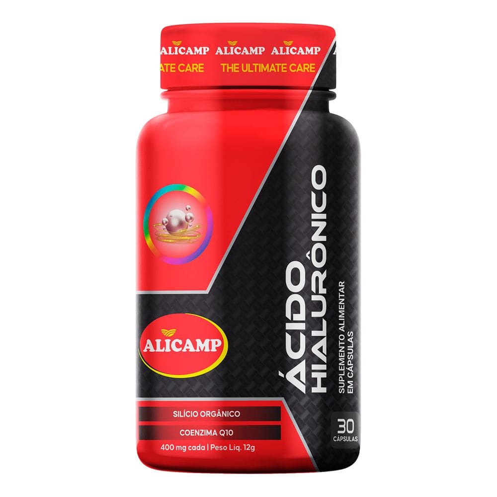 ÁCIDO HIALURÔNICO + Q10 + SILÍCIO  ALICAMP 30 capsulas