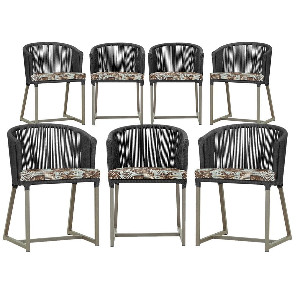 7 Cadeiras de Jantar Área Noronha em Alumínio