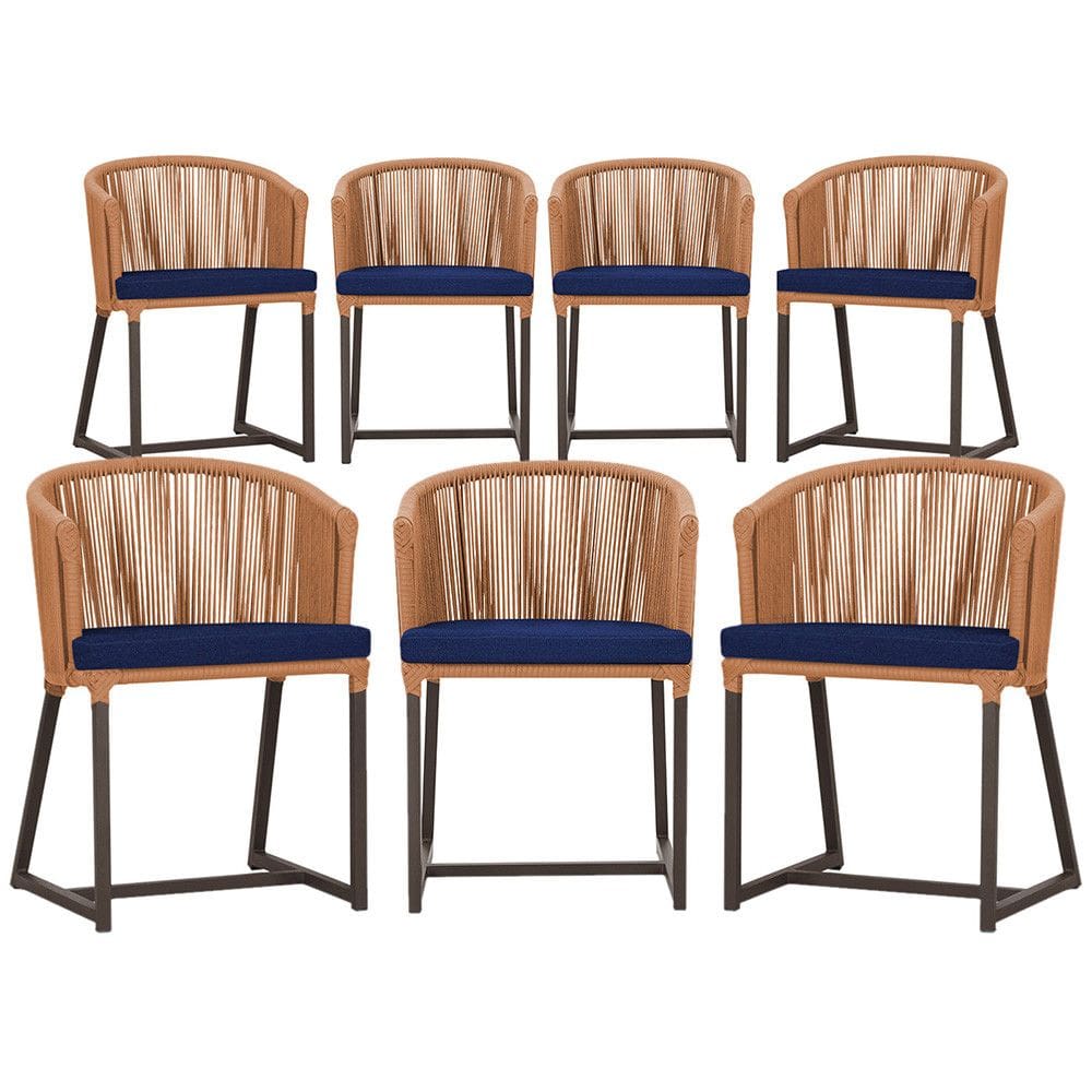 7 Cadeiras de Jantar Área Noronha em Alumínio