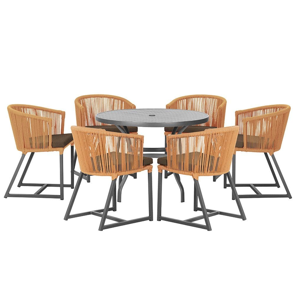 7 Cadeiras de Jantar Área Noronha em Alumínio