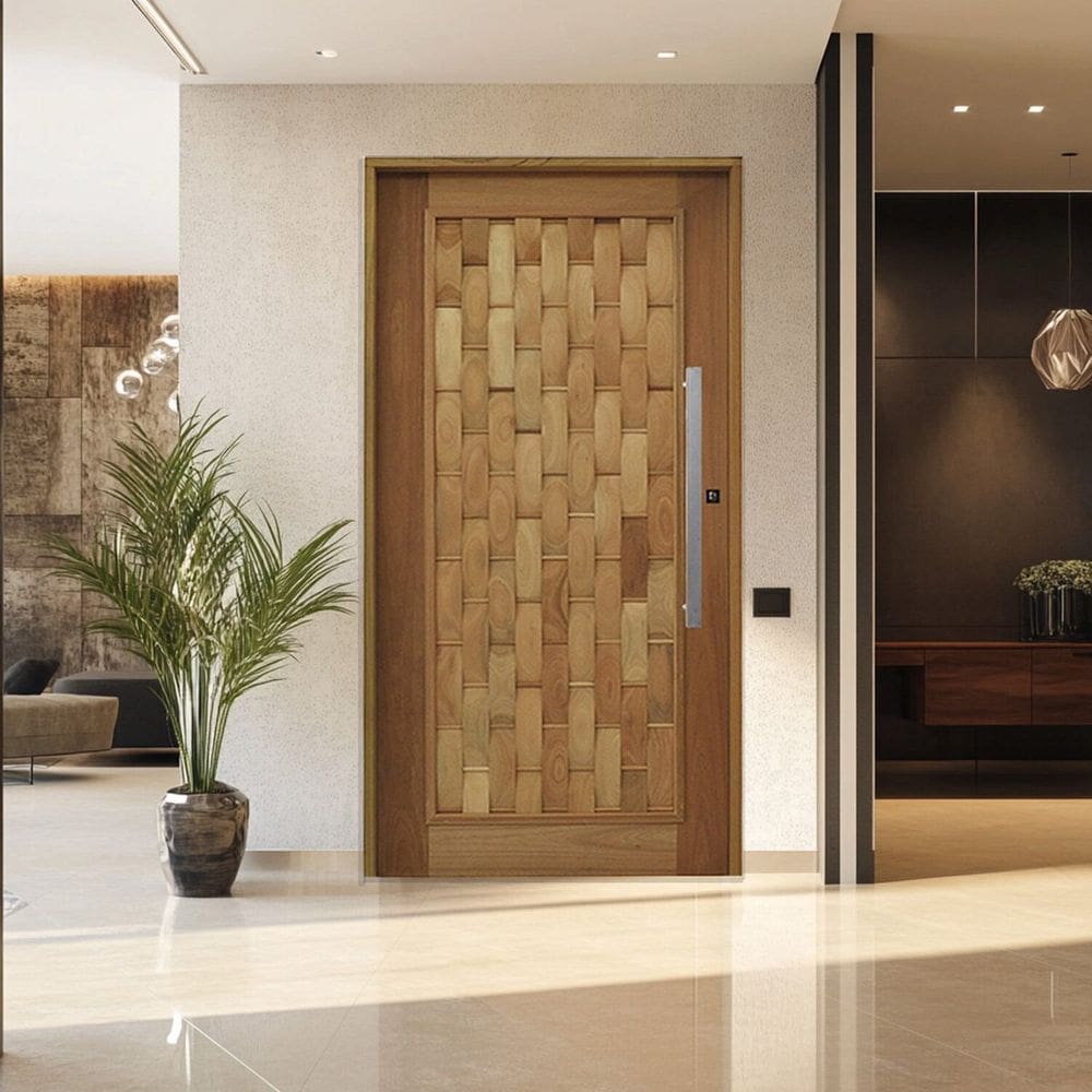 Porta Pivotante em Pé Batente Puxador Barra Chata 120cm X 210cm Esquerdo