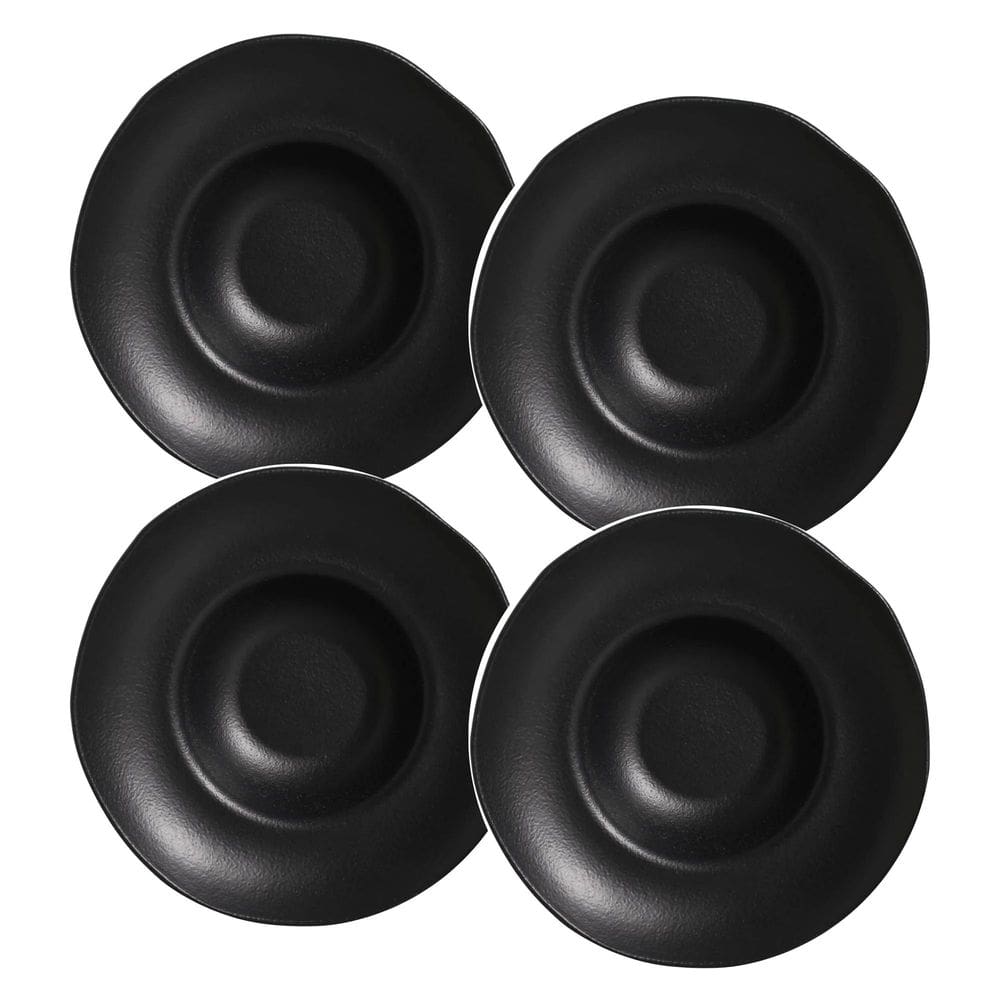 Conjunto de 4 Pratos para Massa Stoneware Orgânico Preto Matte 28cm - Porto Brasil