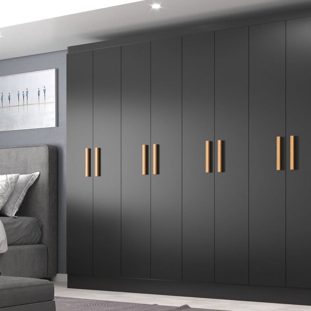 Móveis para Quarto Guarda-Roupa 8 Portas Paris Preto