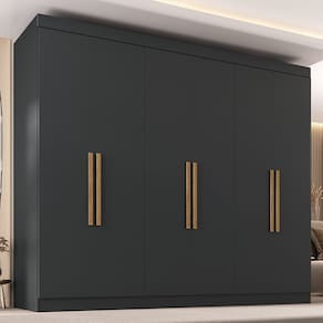 Guarda Roupa 6 Portas WT MDP com Puxador Paris  Preto