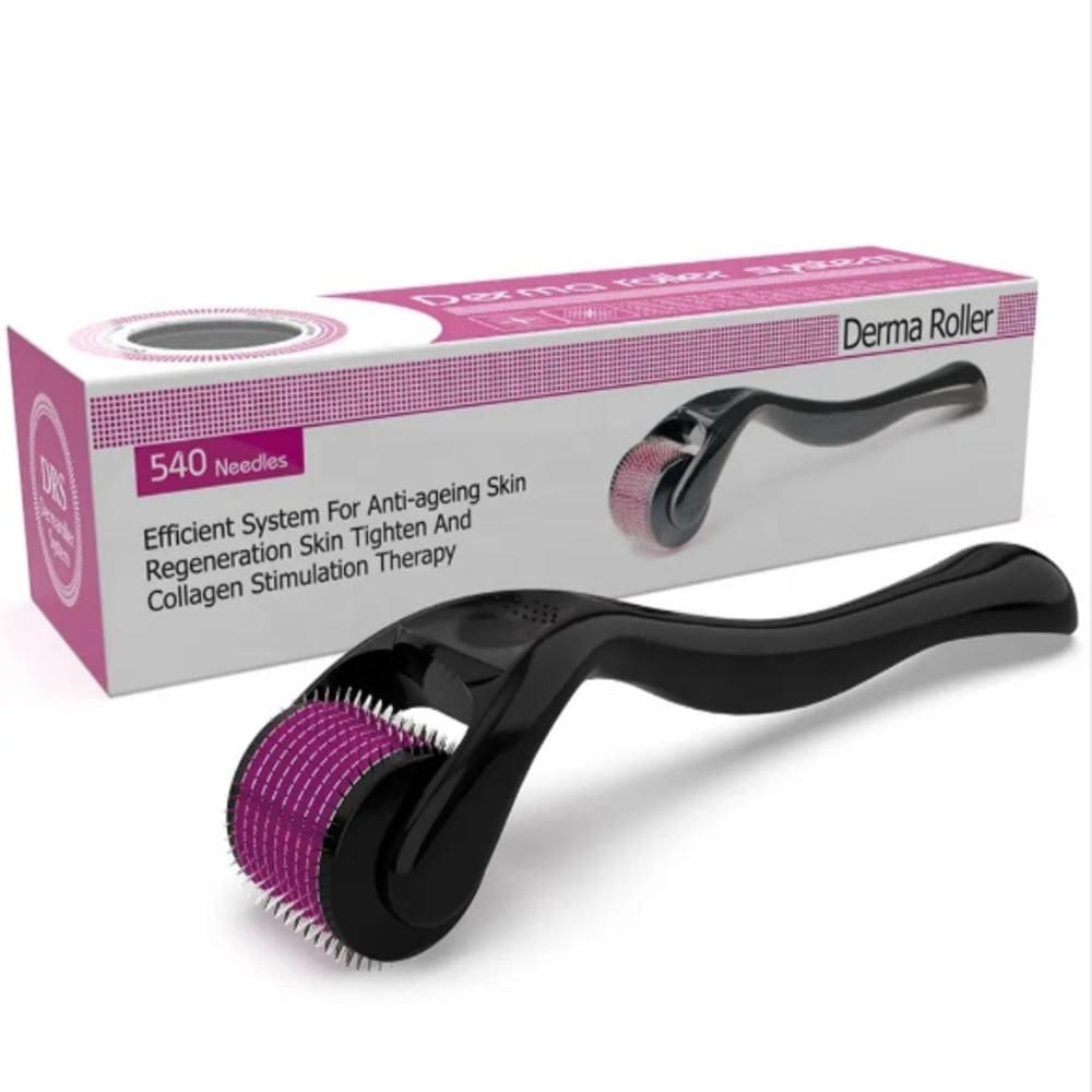 Dermaroller Esfoliador De Pele Rosto 540 Microagulhas Rolo Anti Rugas Tratamento Facial
