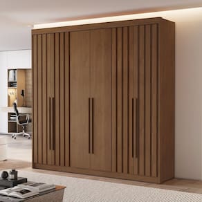 Guarda-Roupa Casal 6 Portas 4 Ripadas Portugal Cacau