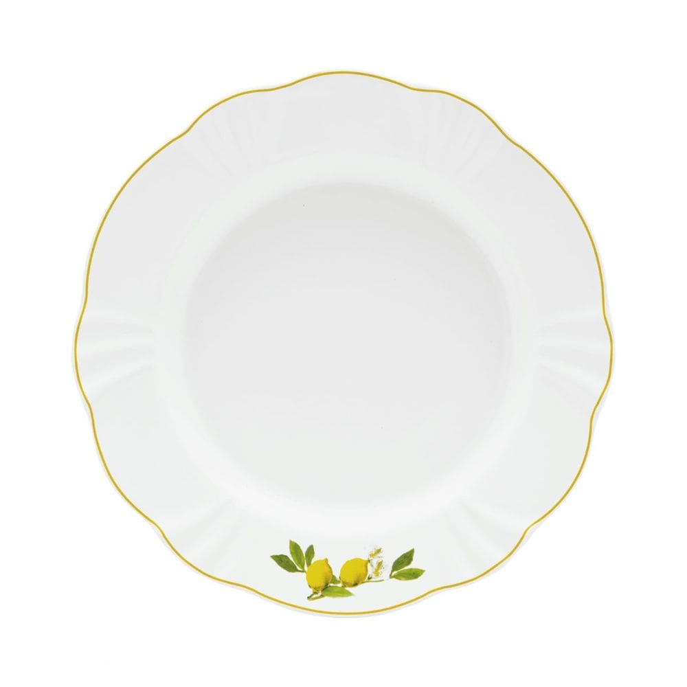 Prato Fundo 24 Cm Soleil Limoni Limão Mesa Posta Oxford