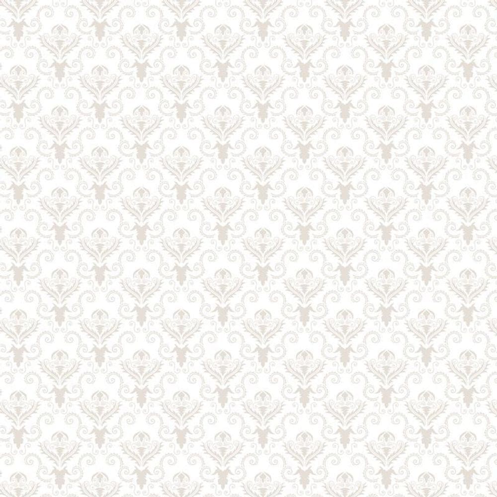 Papel De Parede Cinza Claro E Branco Arabesco Quarto Sala