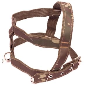 Kit Guia com peitoral 25mm camuflado tamanho 6  53cm a 70cm