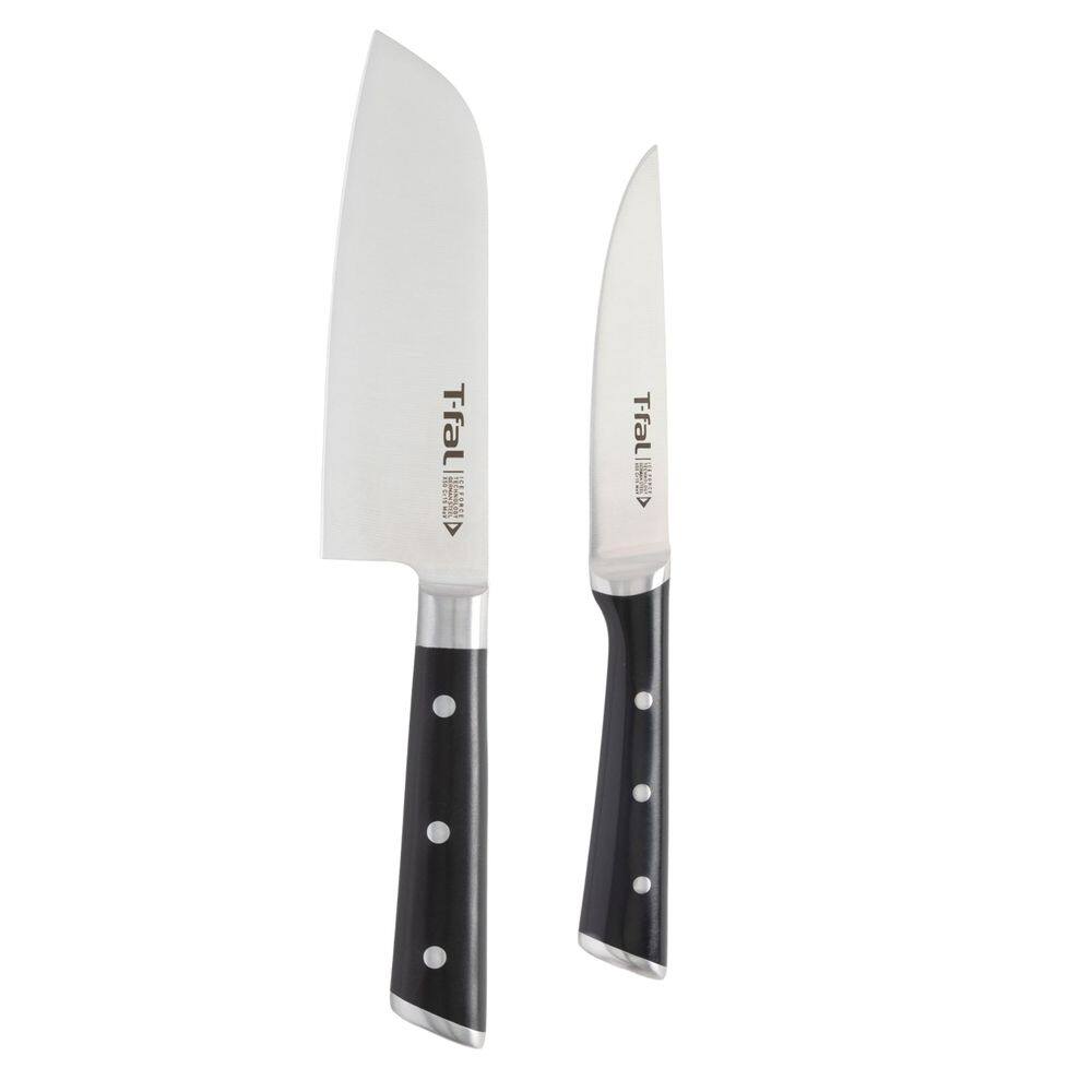 Conjunto de facas T-Fal Ice Force Santoku 18 cm e Utility 11 cm preto