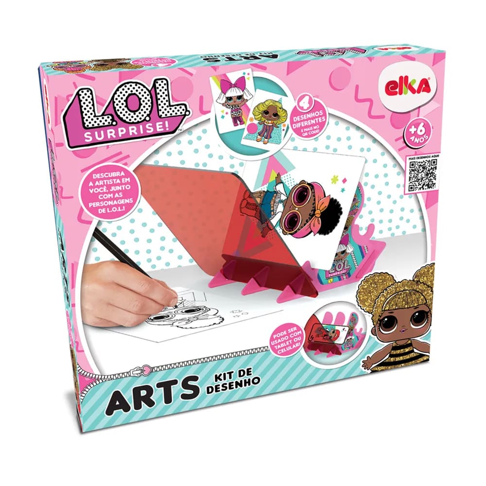 Kit de Arte LoL para Desenhar Espelho com 10 Peças - Elka Brinquedos