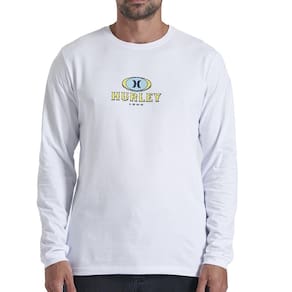 Camiseta Hurley Manga Longa Retro Waves W25 Masculina Branco