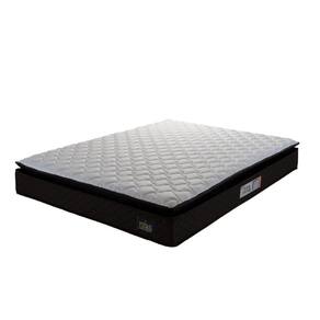 Colchão Casal Espuma D45 Pillow Top Strong 138x188x24cm Marrom/Branco Hellen - Suporta até 150kg por Pessoa Marrom