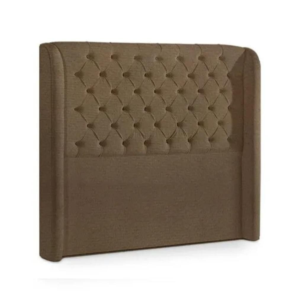 Cabeceira Casal Dubai Veludo Marrom 140cm