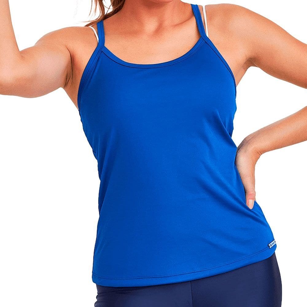 Regata Caju Brasil Lite Classic Azul Feminino Fitness Treino