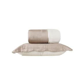 Colcha Cobre Leito Casal QUEEN Matelasse Bege e Fronhas