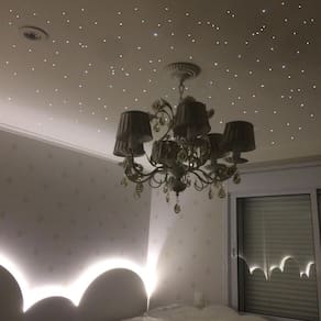 Iluminação Fibra Óptica Noite Estrelado Quarto Gesso 300 Rgb