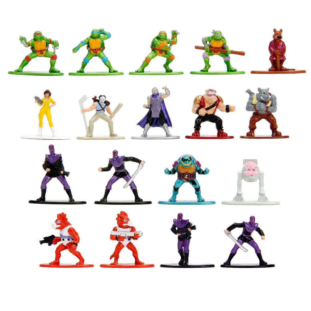 Bonecos de ação Jada Toys Teenage Mutant Ninja Turtles, pacote com 18