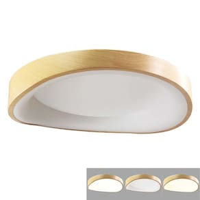 Luminaria Plafon Sobrepor Madeira Moderno Led 3 Tons Iluminaçao Sala Quarto Teto Decoraçao Escritorio Empresa Residencial
