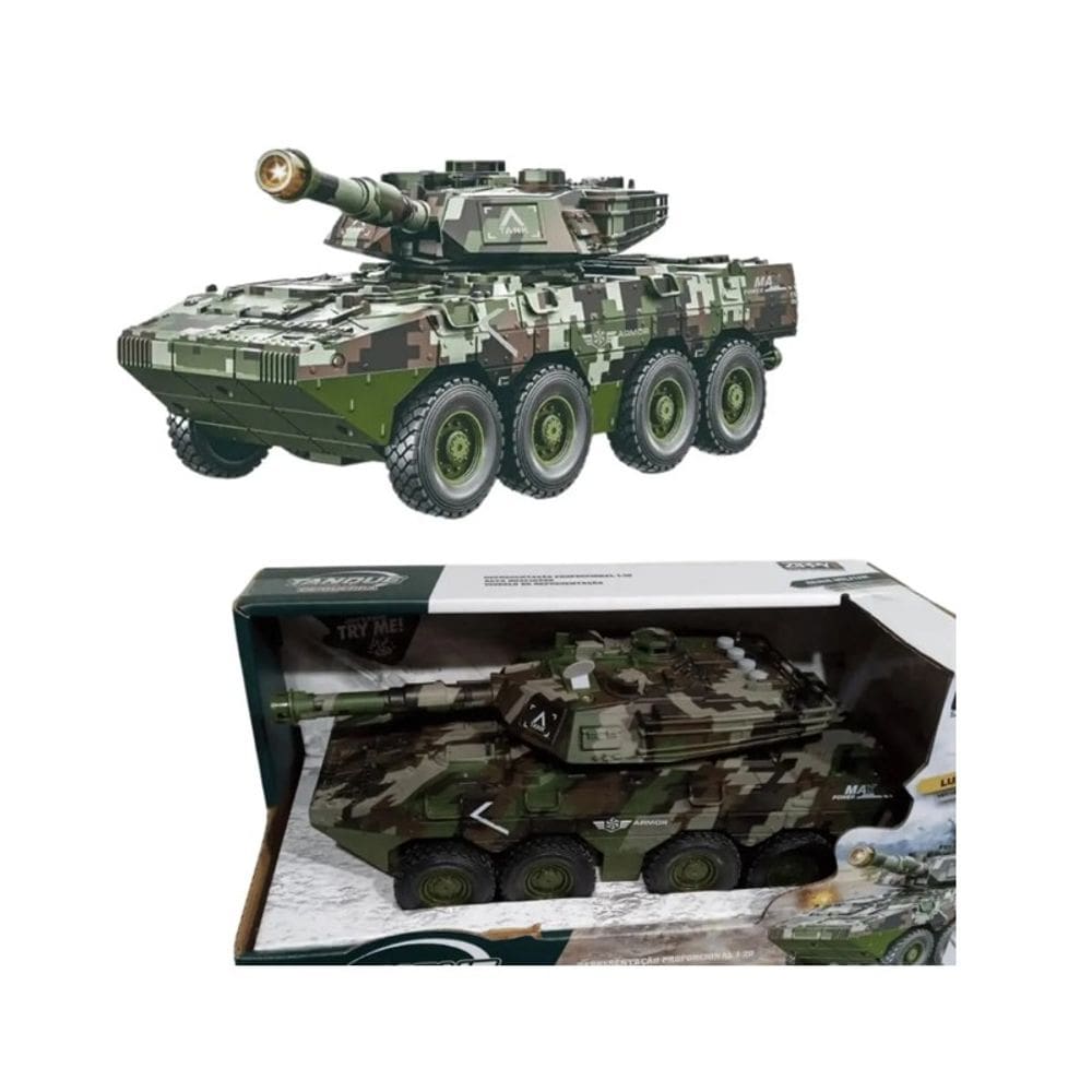 Tanque de Guerra Verde Camuflado com Luz e Som - Zippy Toys