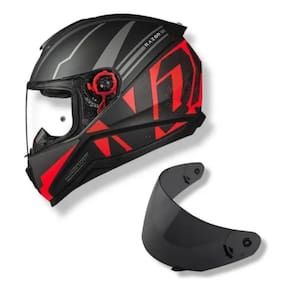 Capacete Norisk Razor Full Preto/Vermelho Fosco Mais Viseira Fumê