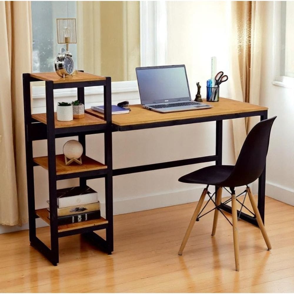 Mesa De Escritório Aço/Mdf Estilo Industrial Mobbili Me-01