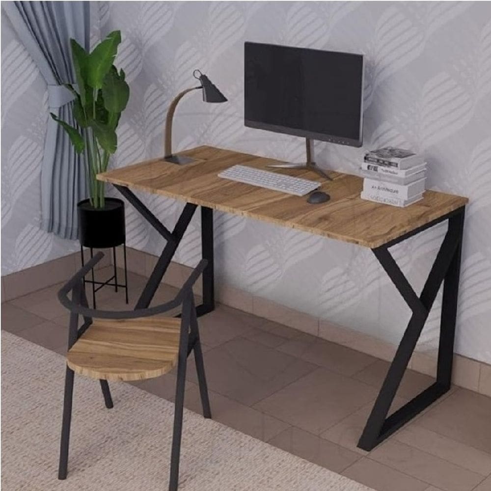 Mesa De Escritório Aço/Mdf Estilo Industrial Mobbili Me-03