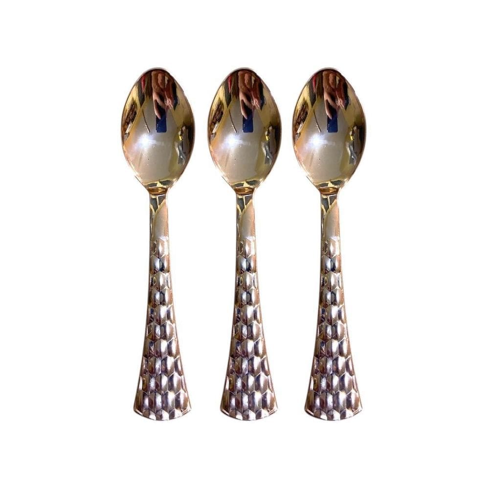 Kit 6 Colheres Descartável De Luxo Plástico Rose 13.8Cm