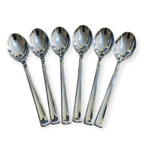Kit 48 Colheres Prata Descartável 12,8Cm Doces Bolo Café