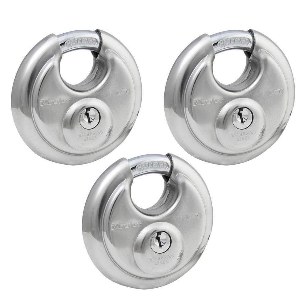 Cadeado Master Lock 40TRI em aço inoxidável envolto (pacote com 3)