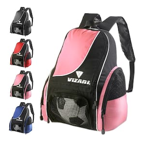Mochila de futebol Vizari Solano com compartimento para bolas rosa
