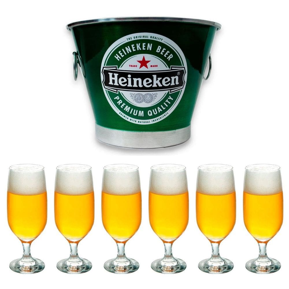 Balde De Gelo Verde 6 Copos Taça Floripa Cerveja 300ml