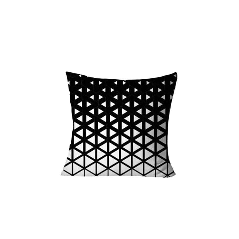 Capa Almofada Preta Branca 40cm Geometrica 1un