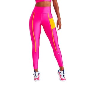 Calça Legging Caju Brasil Atlanta Rosa Com Bolso Lateral