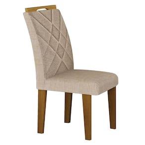 Cadeira para Mesa de Jantar Larissa New MDF Freijó Linho Palha - Leifer Móveis