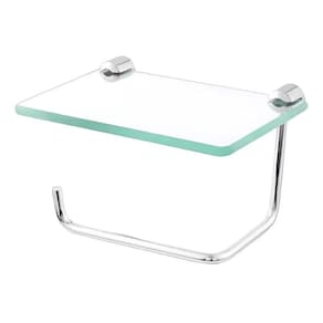 Suporte Para Papel Higienico Com Porta Celular De Vidro Incolor