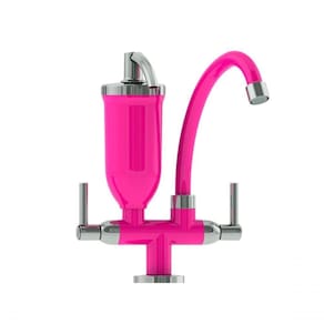 Torneira Com Filtro Bancada Para Cozinha Abs Rosa